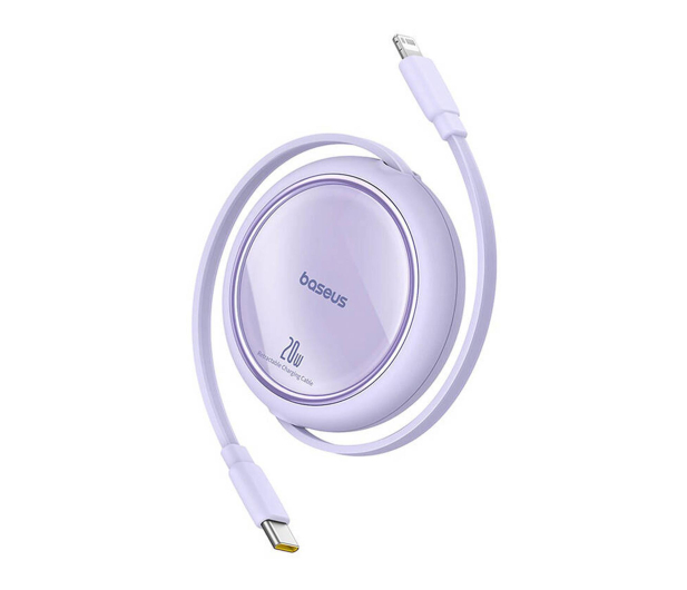 Baseus Free2Pull Retractable Cable C to iP 20W 1m Purple - 1348109 - zdjęcie 2